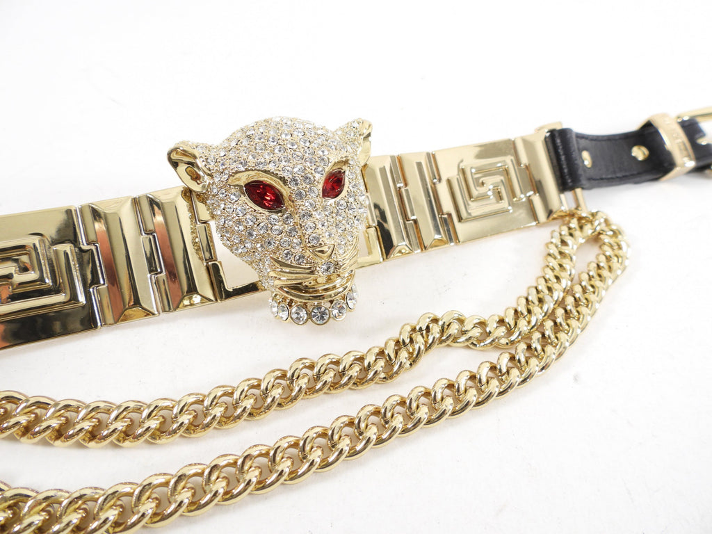 Versace x H&M Goldtone Jewelled Panther Chain Choker Necklace