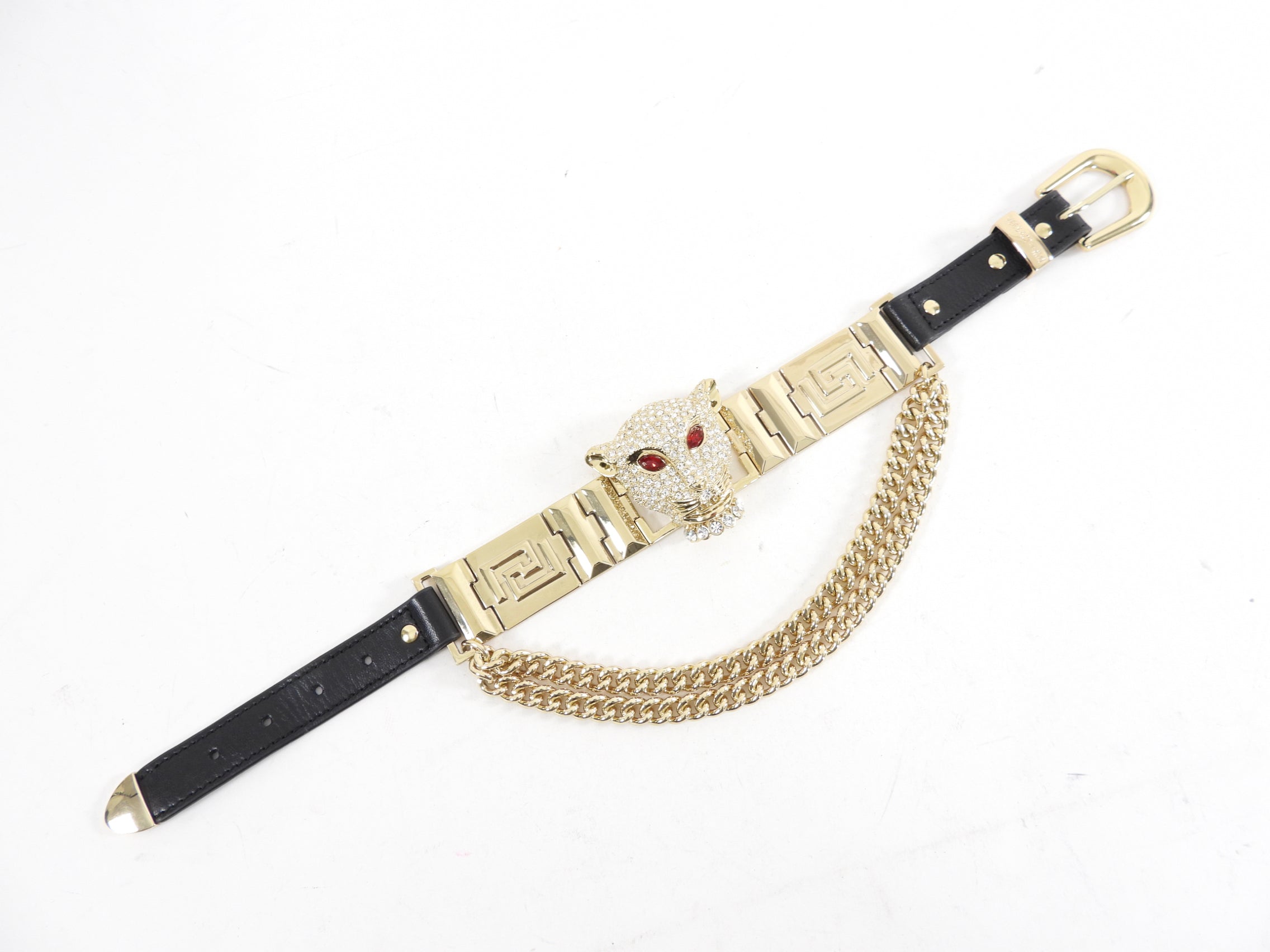 Versace x H&M Goldtone Jewelled Panther Chain Choker Necklace