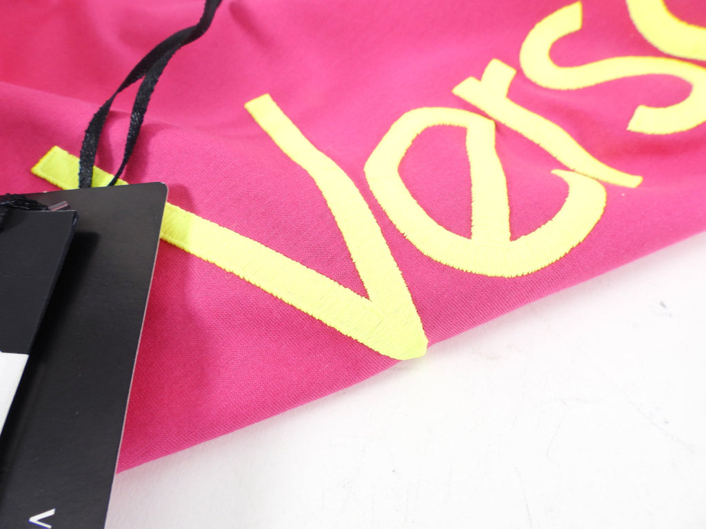 Versace Pink and Neon Yellow Logo T-Shirt