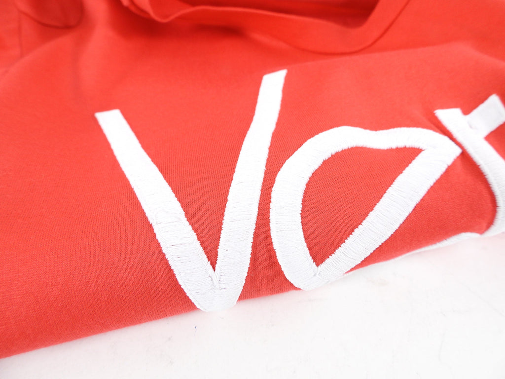 Versace Red and White Embroidered Logo T-Shirt
