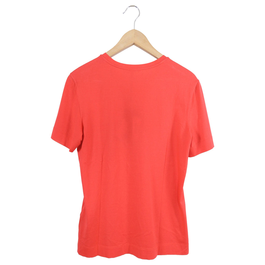 Versace Red and White Embroidered Logo T-Shirt