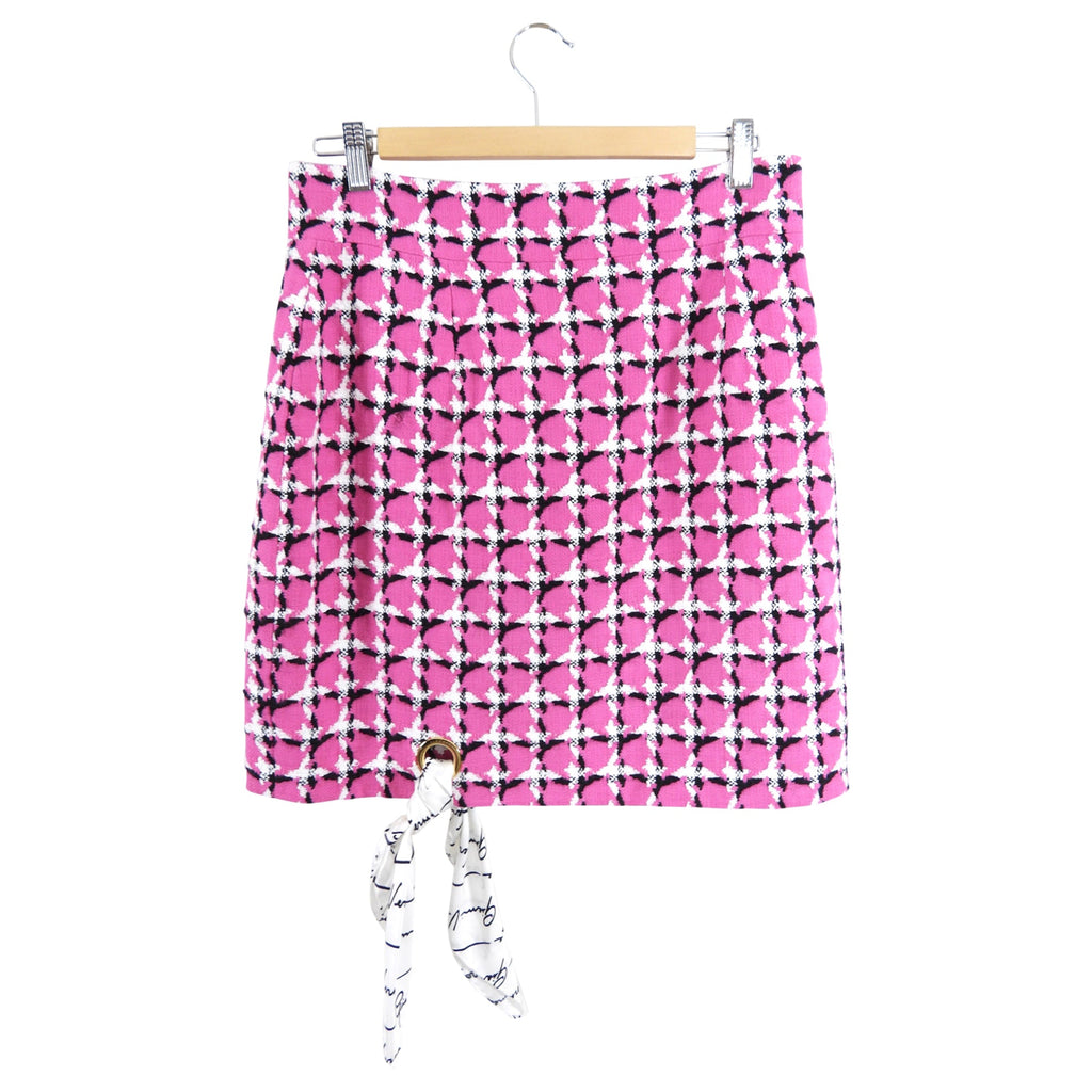 Versace 2019 Pink Tweed Skirt with Scarf Sash Detail - L / 10 / 12
