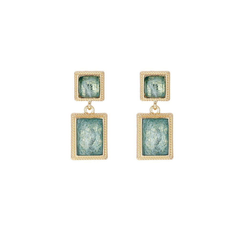 Vintage Emerald Green Drop Earrings