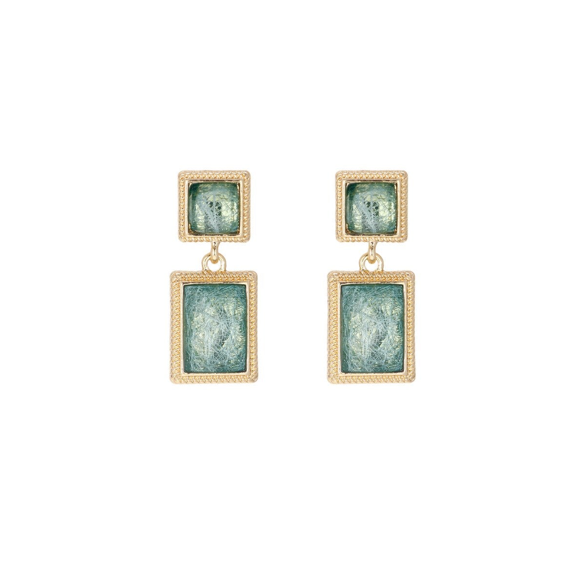 Vintage Emerald Green Drop Earrings