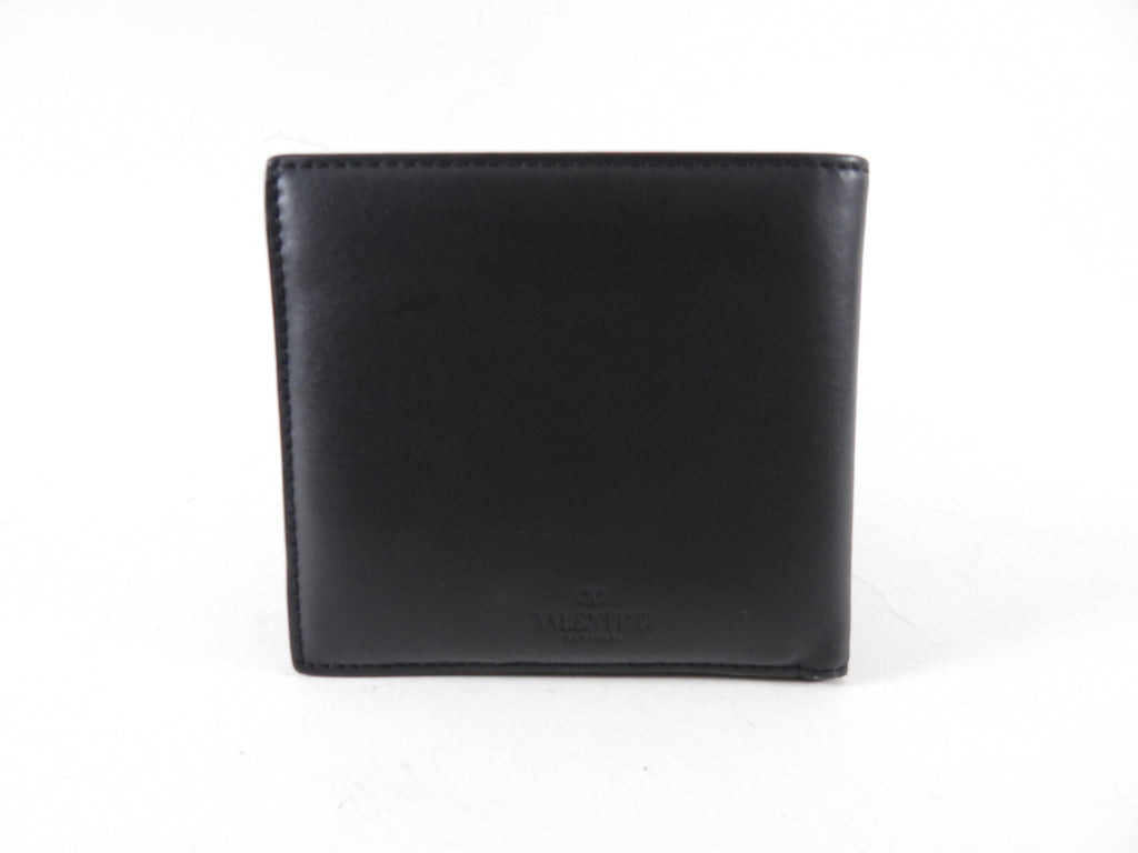 Valentino VLTN Black and White Leather Bifold Wallet
