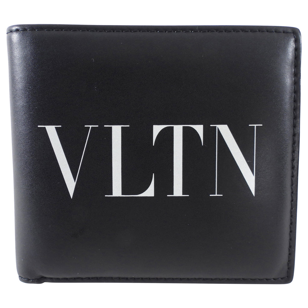 Valentino VLTN Black and White Leather Bifold Wallet