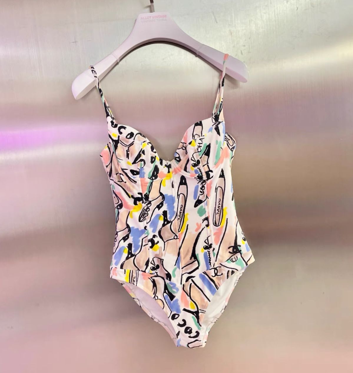 Vintage Chanel graffiti swimsuit
