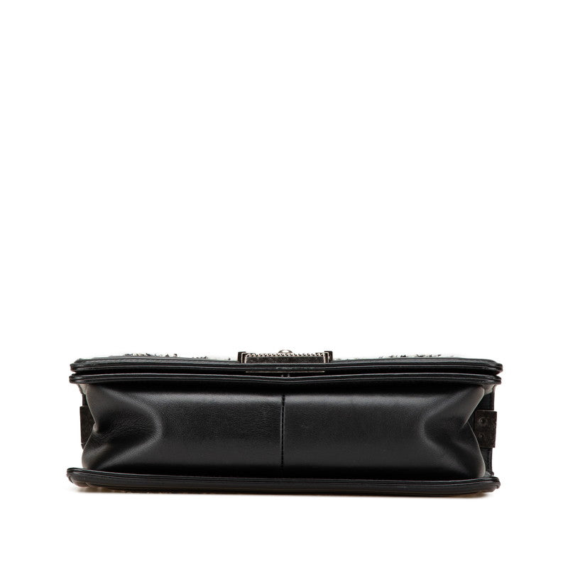 Chanel Boy Chanel Leather Tweed Shoulder Bag