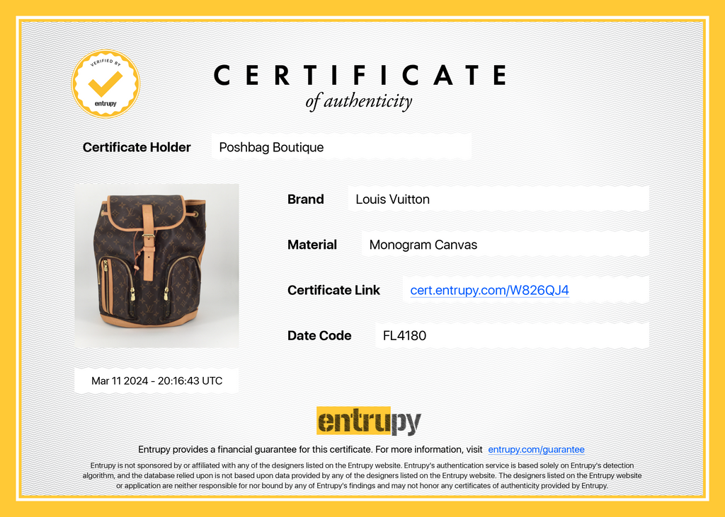 Louis Vuitto Bosphore Monogram Canvas Backpack Bag