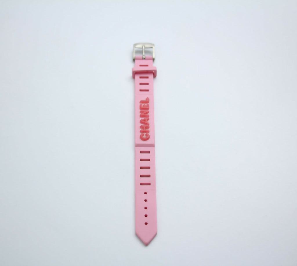 Chanel Vintage 99P Rubber Pink with Peach Wording Bracelet
