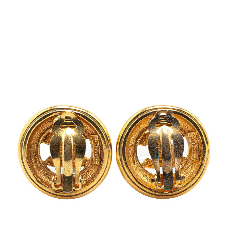 Chanel Gold Plated Coco Mark Round Earrings