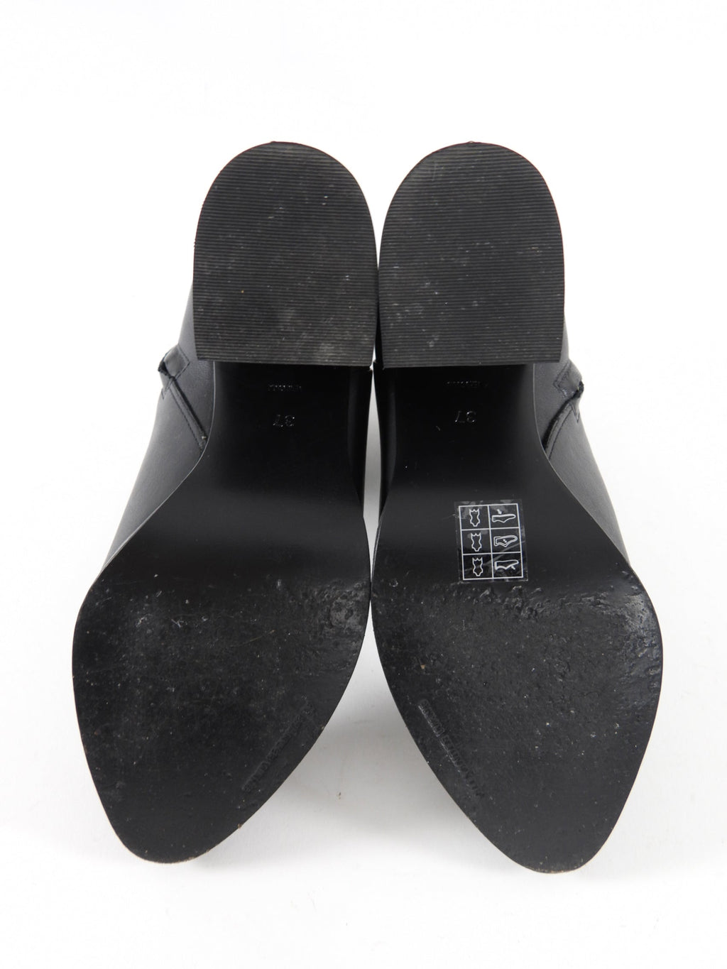 Alexander Wang Black Leather Gabi Block Heel Ankle Boots - 37