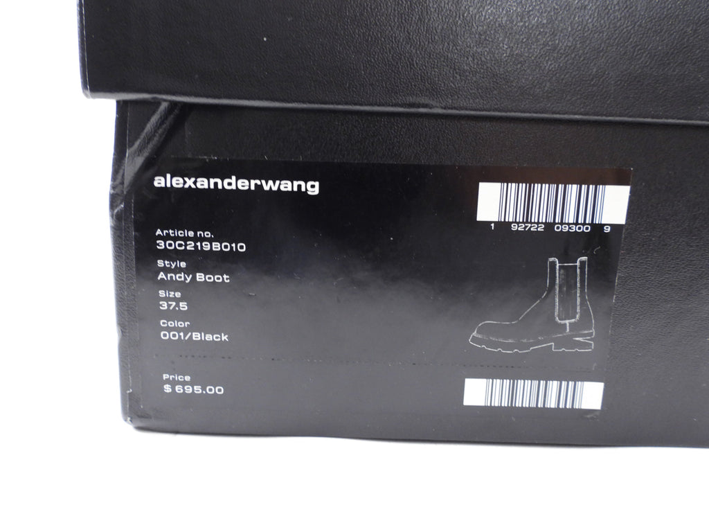 Alexander Wang Black Leather Andy Boot - 37.5