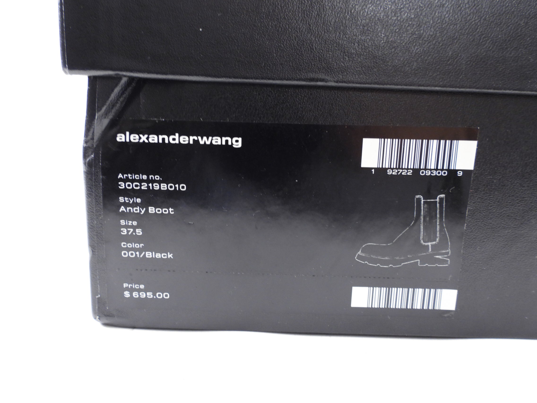Alexander Wang Black Leather Andy Boot - 37.5