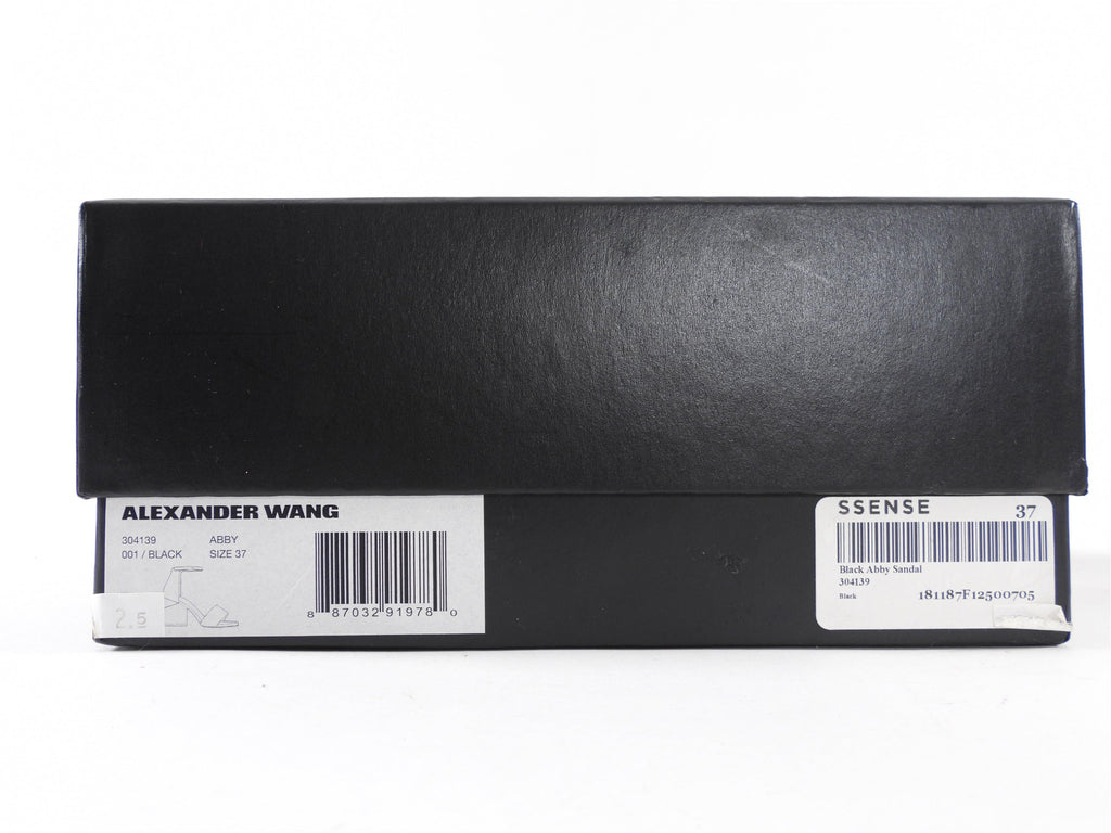 Alexander Wang Black Leather Abby Block Heel Sandals - 37