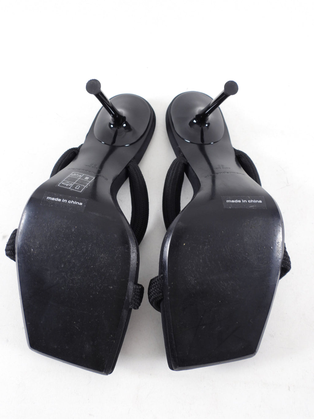 Alexander Wang Black Nylon Rope Julie Sandals - 39