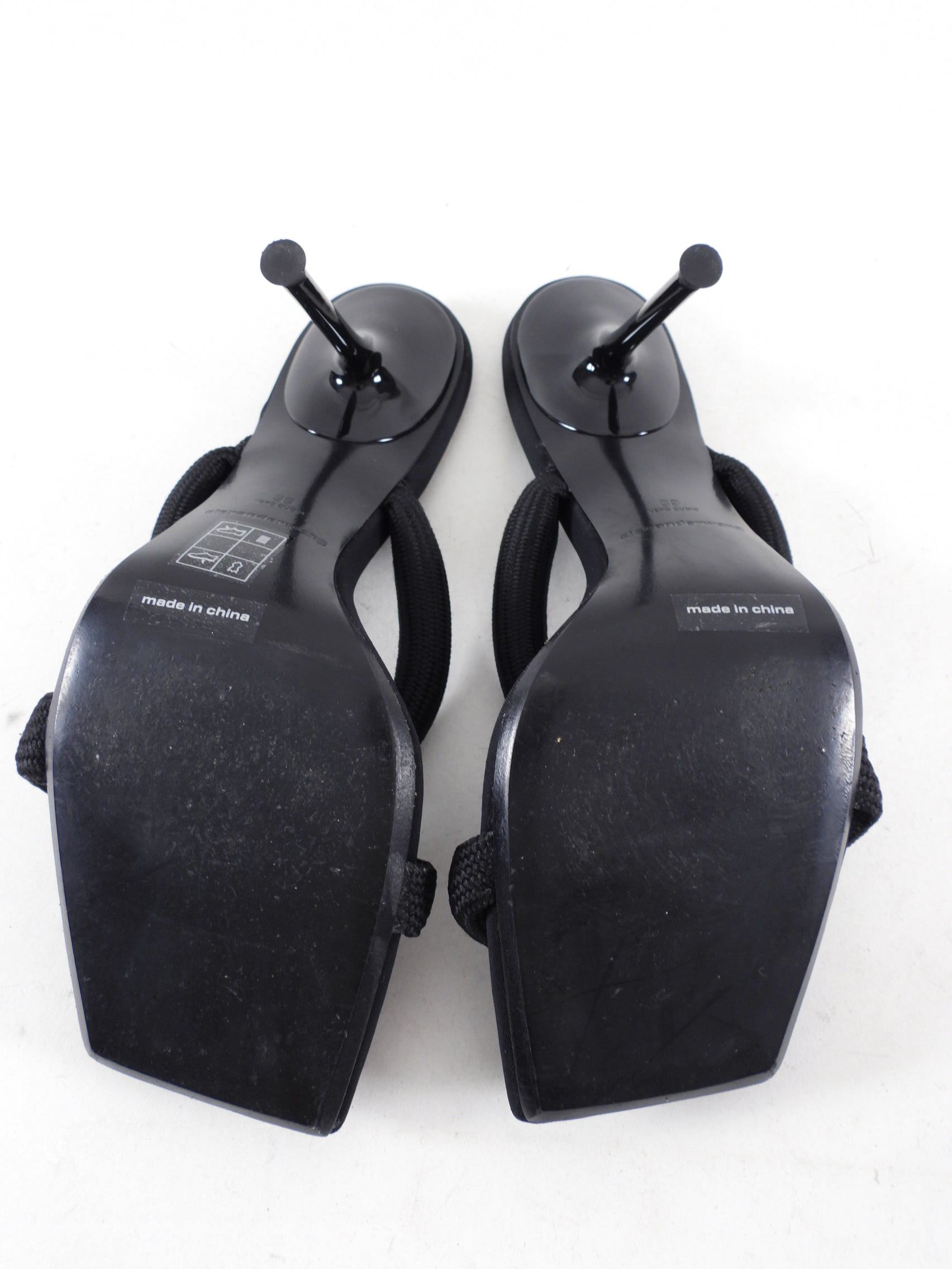 Alexander Wang Black Nylon Rope Julie Sandals - 39