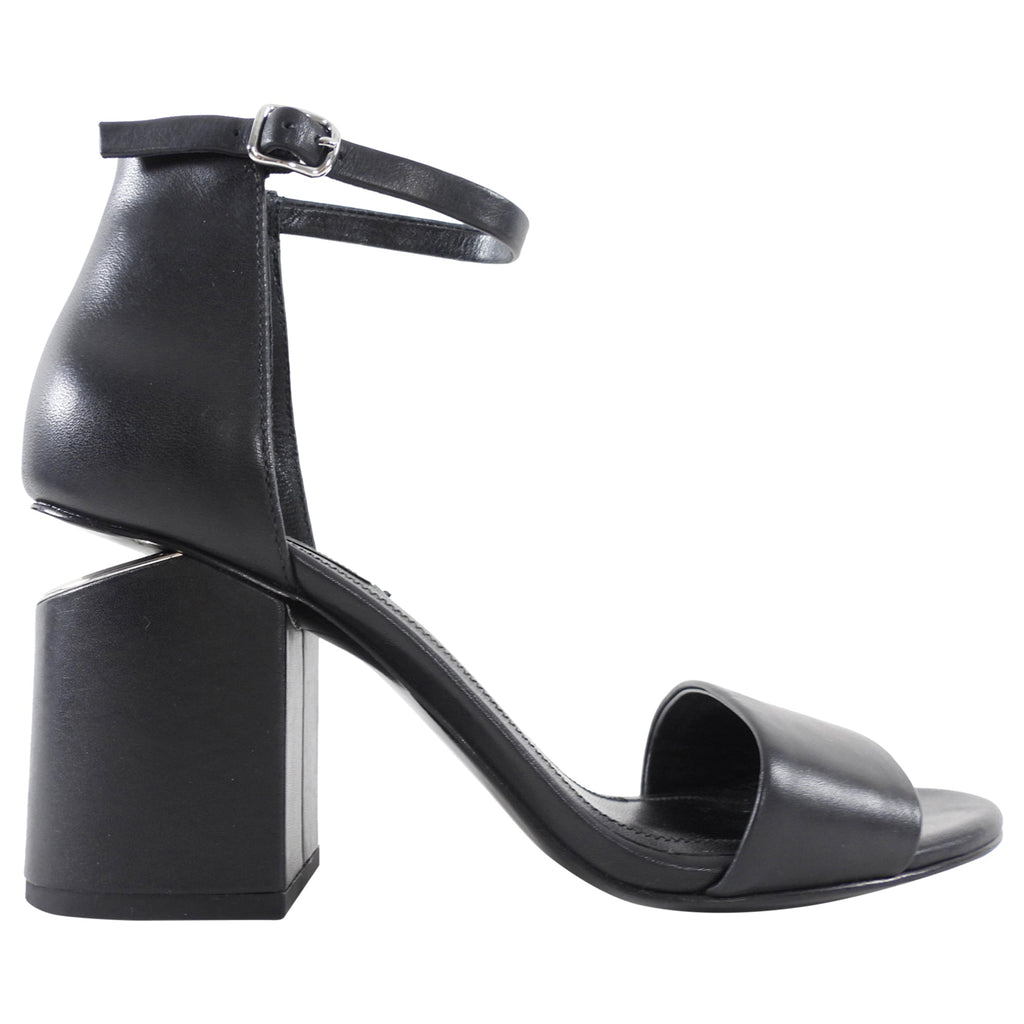 Alexander Wang Black Leather Abby Block Heel Sandals - 37