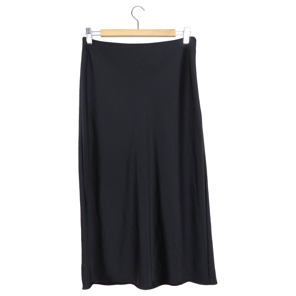 T by Alexander Wang Black Satin Midi Bias Skirt - M