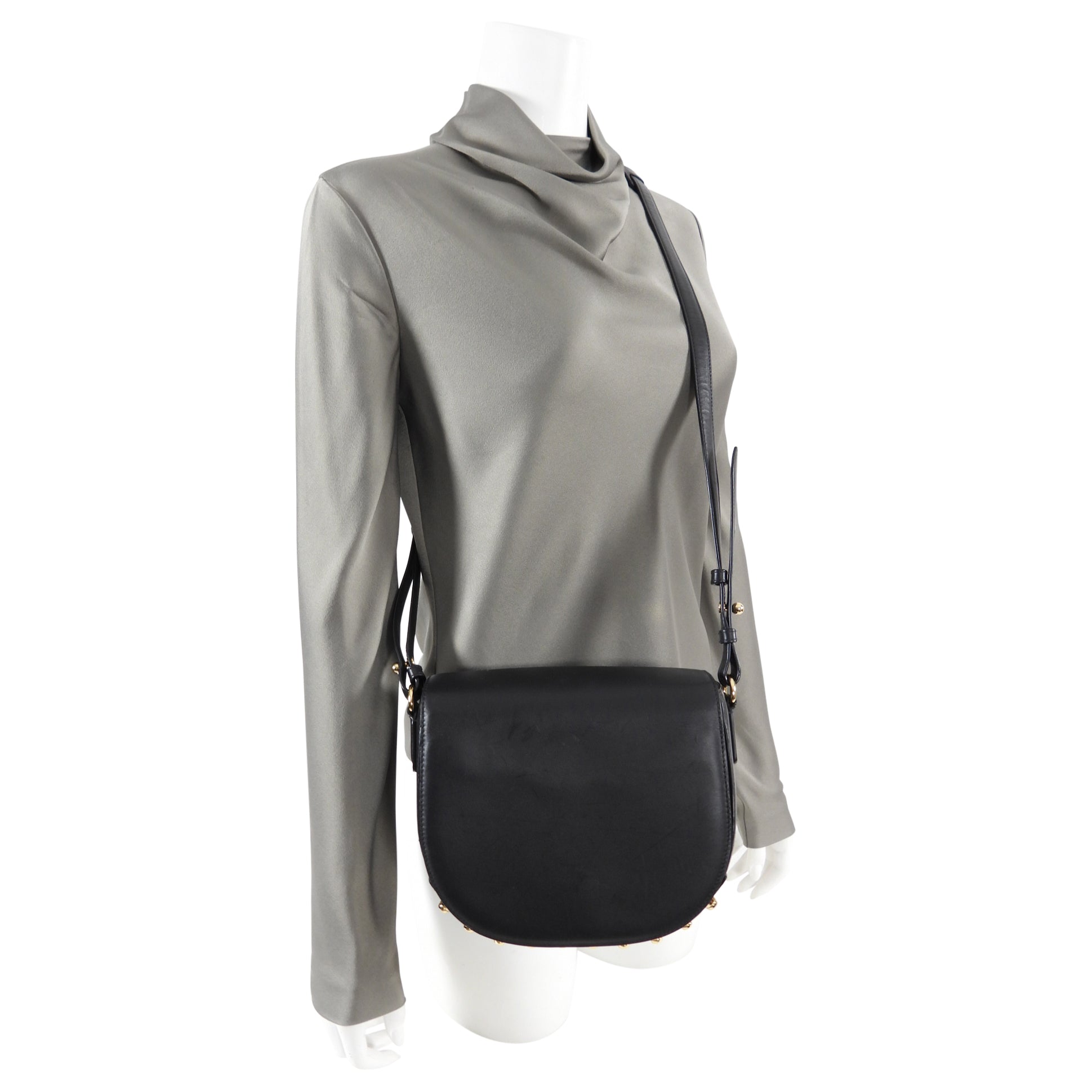 Alexander Wang Black Leather Stud Lia Bag