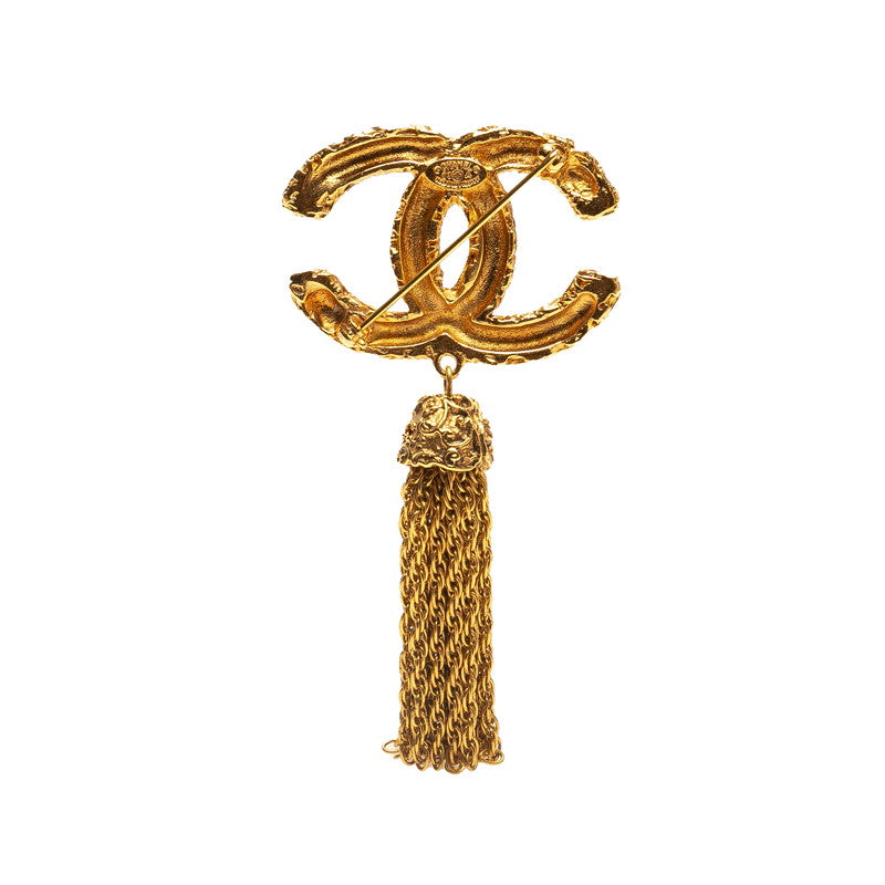 Chanel Coco Mark Fringe Lava Brooch