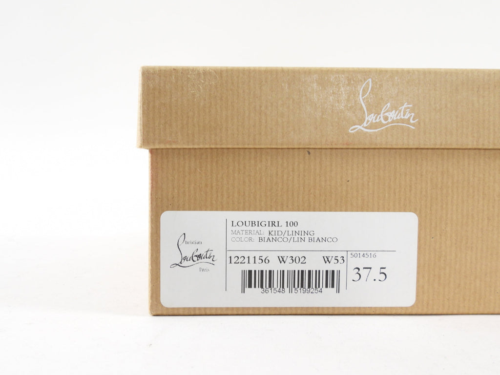 Christian Louboutin White Leather Loubigirl 100 Strappy Heels - 37.5 / 8