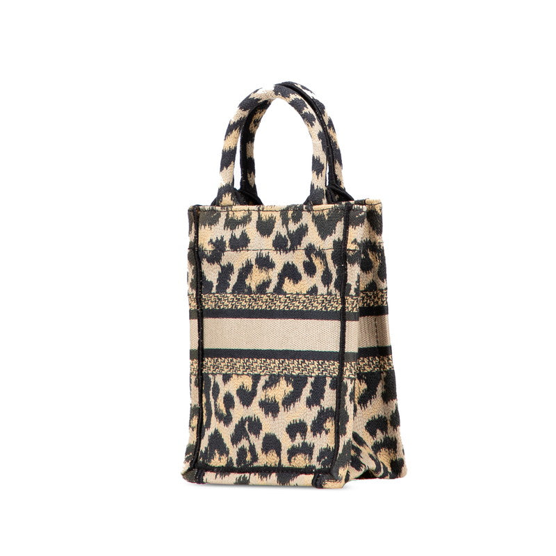 Dior Book Tote Mini Leopard Canvas 2way Bag