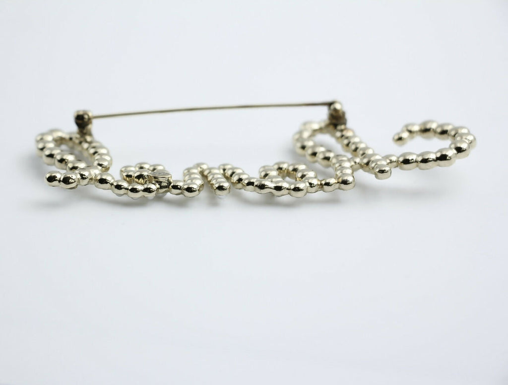 Chanel B19K Rhinestone English Word ‘CHANEL’ Brooch