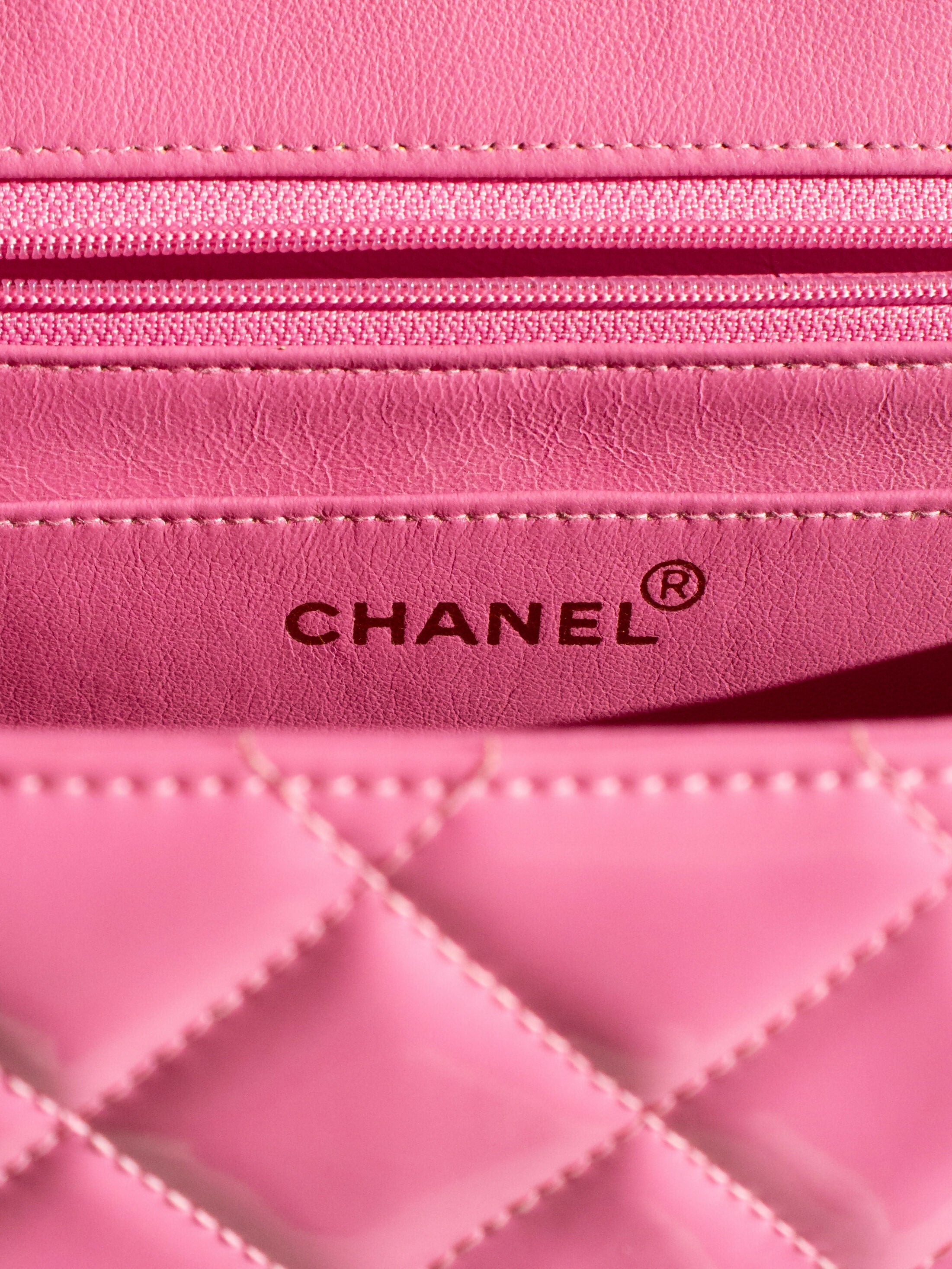 Chanel Vintage S/S1995 Barbie Pink 24K Gold Chain Around Patent Lambskin Jumbo XL 95P Bag