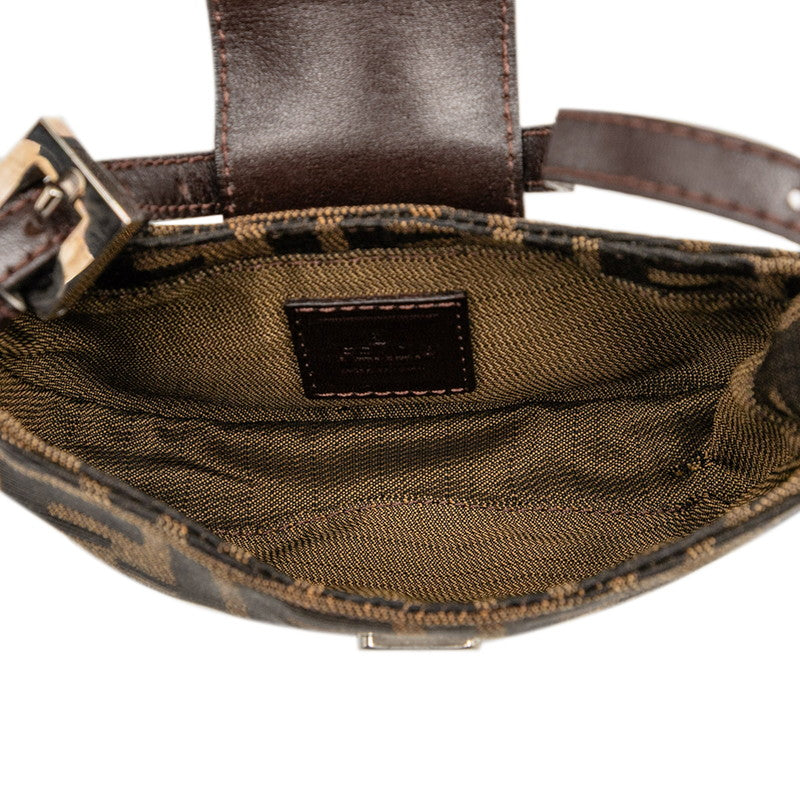 Fendi Zucca Mini Croissant Canvas Leather Handbag