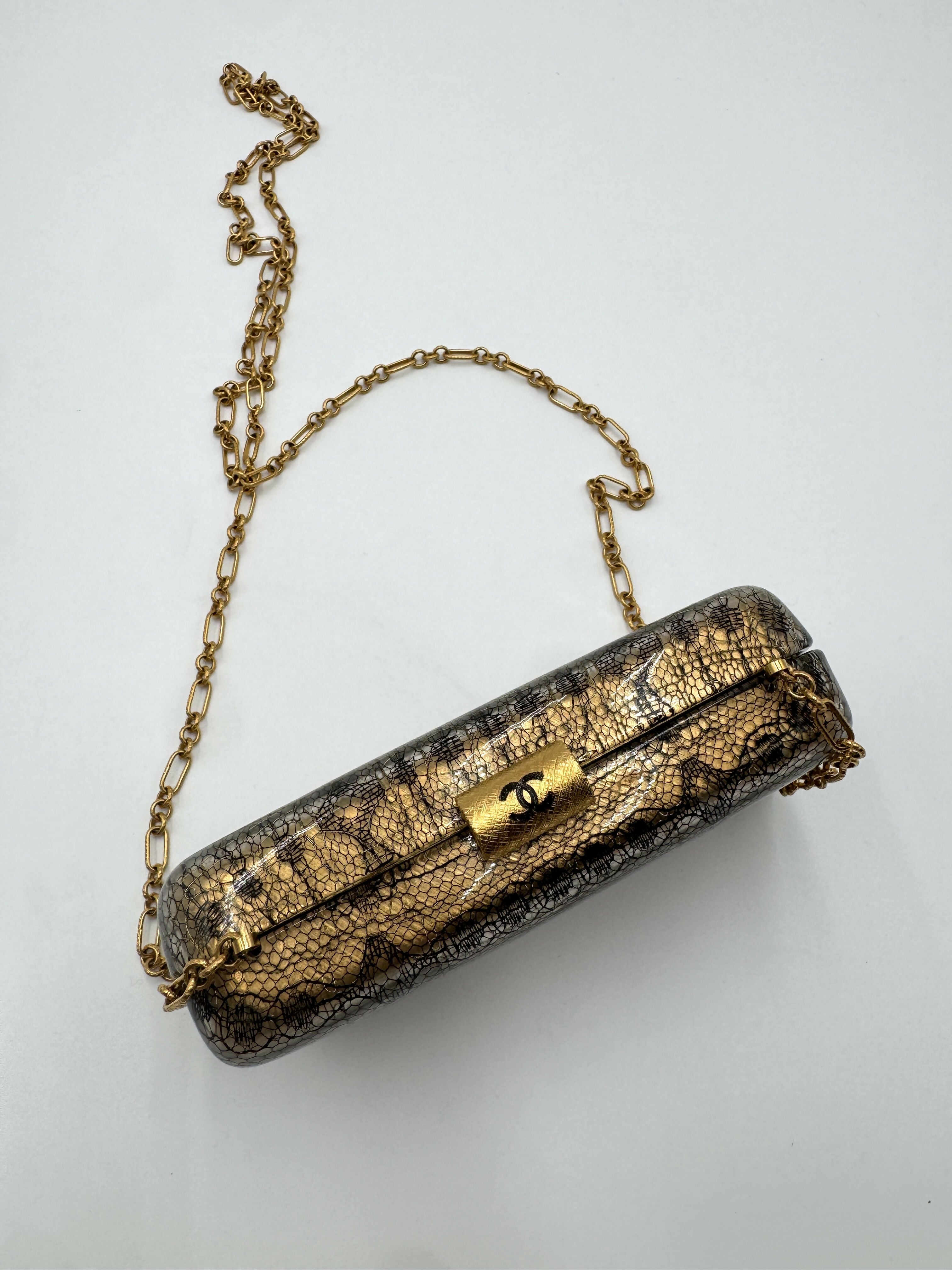 Chanel Vintage 2004-2005 Lace Gold Minaudière