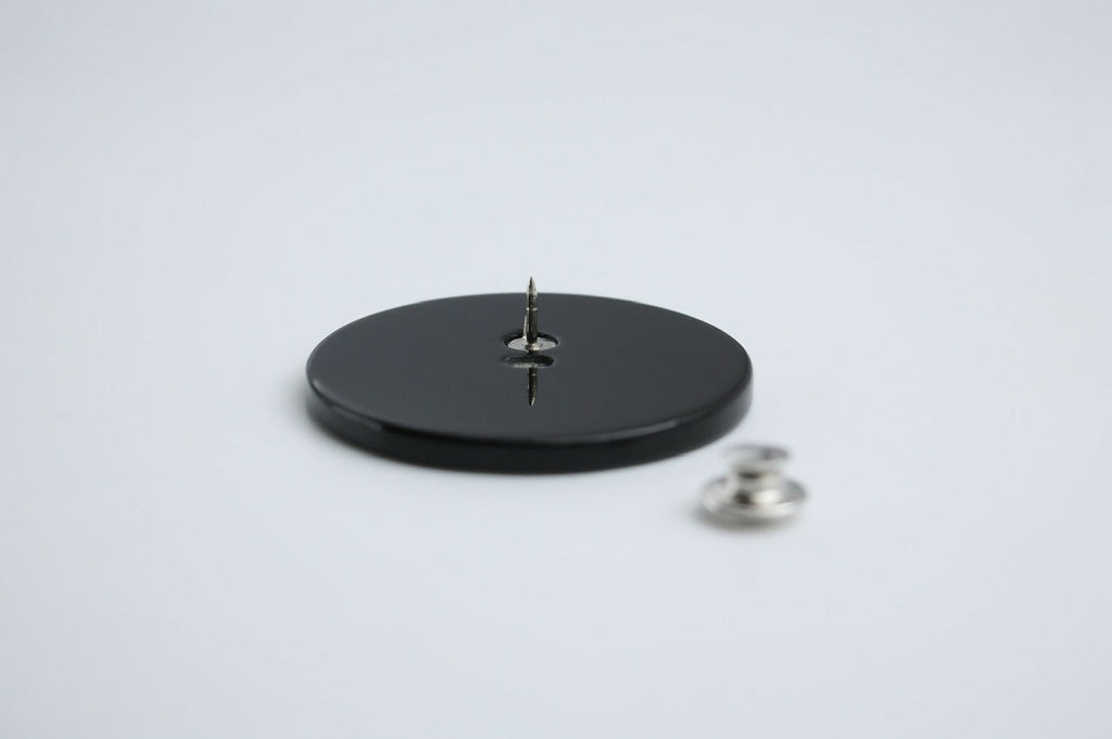 Chanel Vintage 04P Resin Black Disc Dynamic Brooch