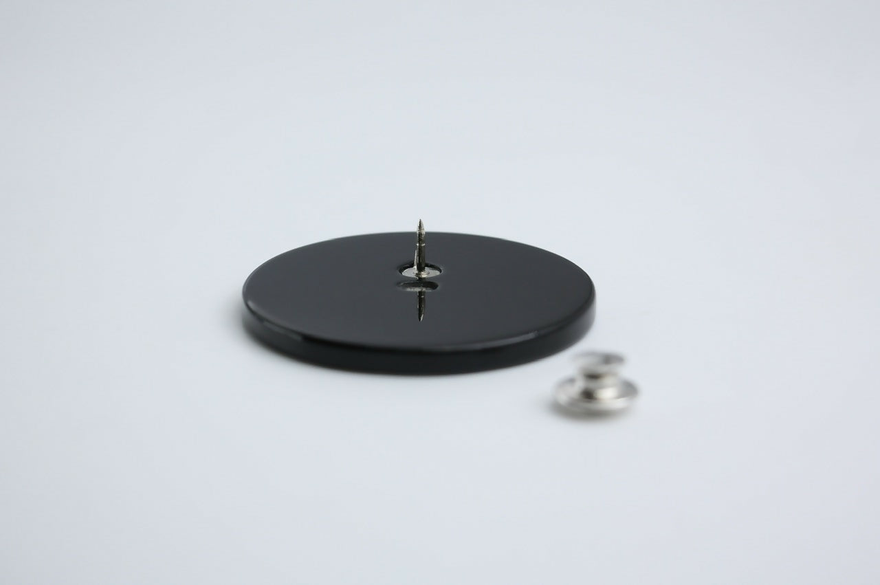 Chanel Vintage 04P Resin Black Disc Dynamic Brooch