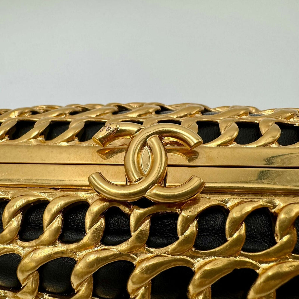 Chanel Pre-Fall 2019 Lambskin Gold Metal Clutch