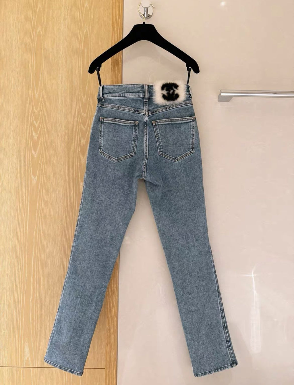 Chanel Ski Series Double C Fur Jeans Size 34