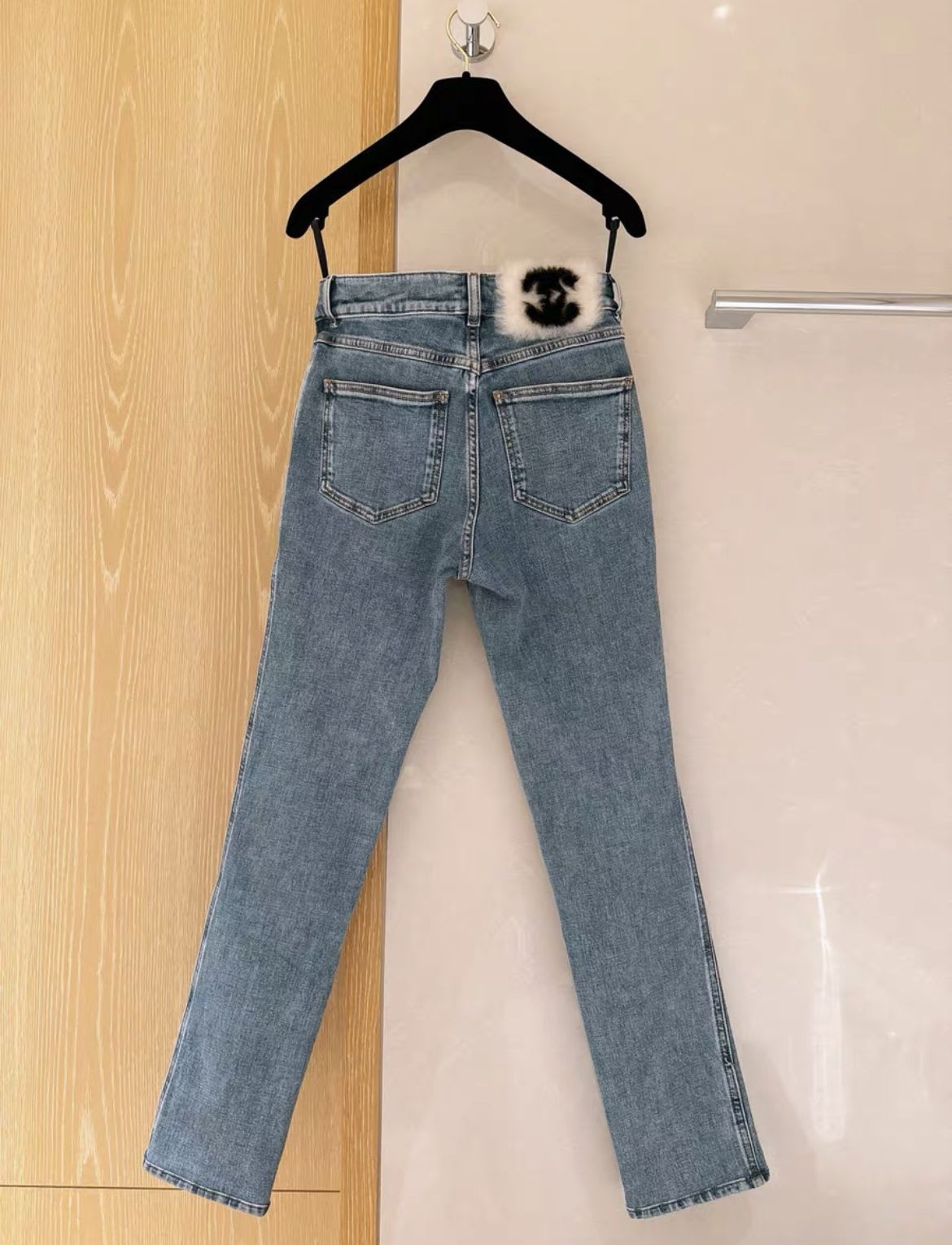Chanel Ski Series Double C Fur Jeans Size 34