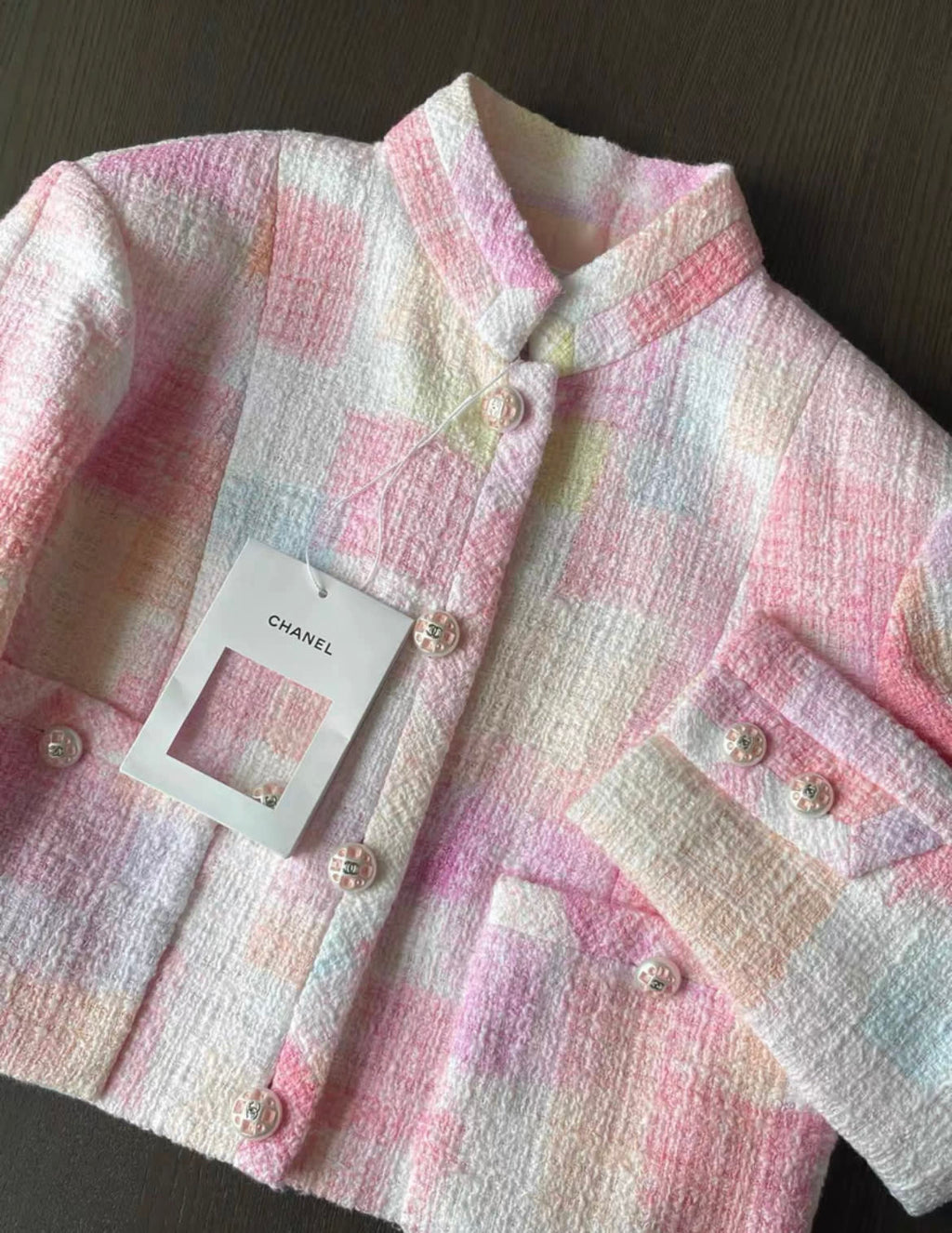 Chanel 23ss pink jacket fr34 with tag