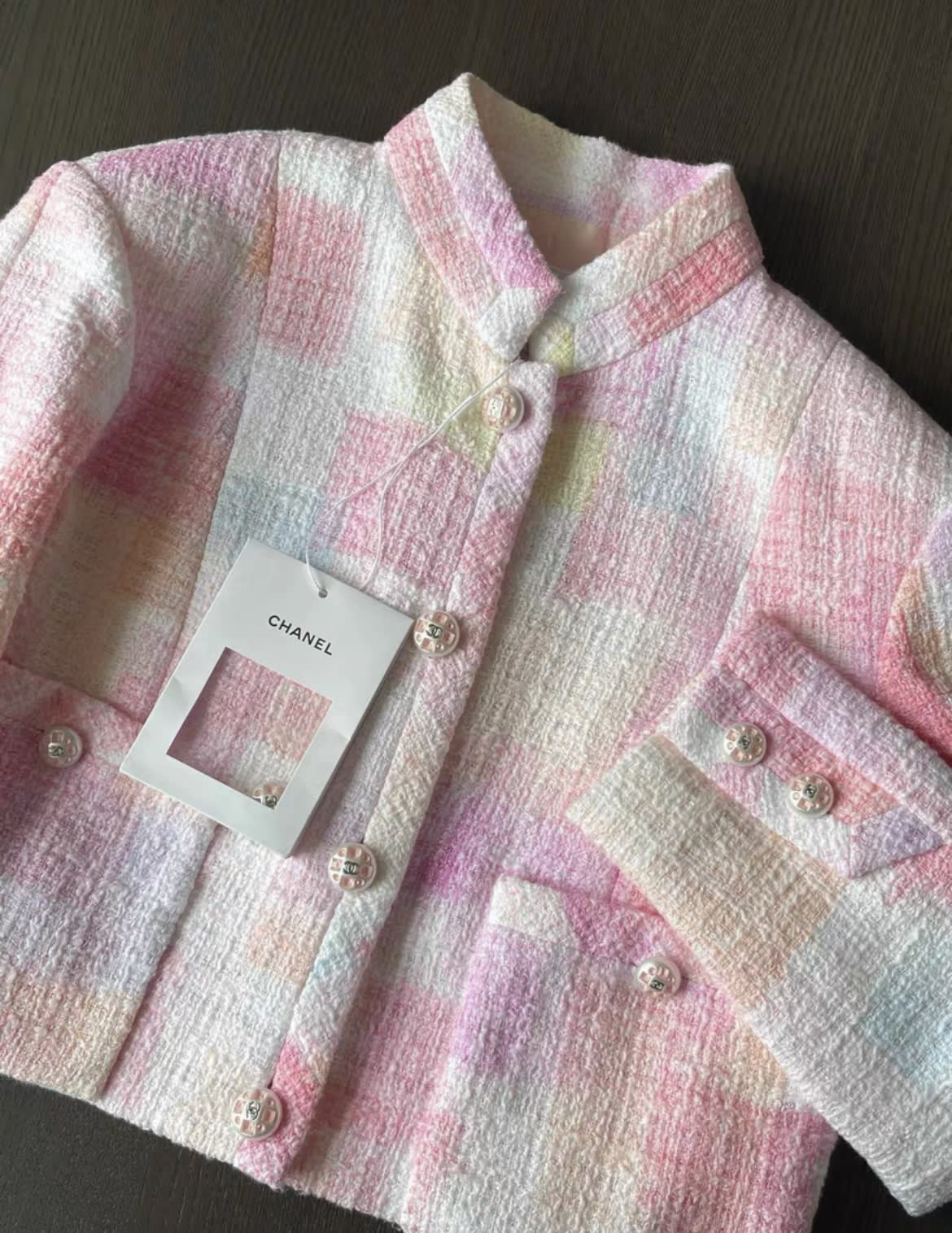 Chanel 23ss pink jacket fr34 with tag