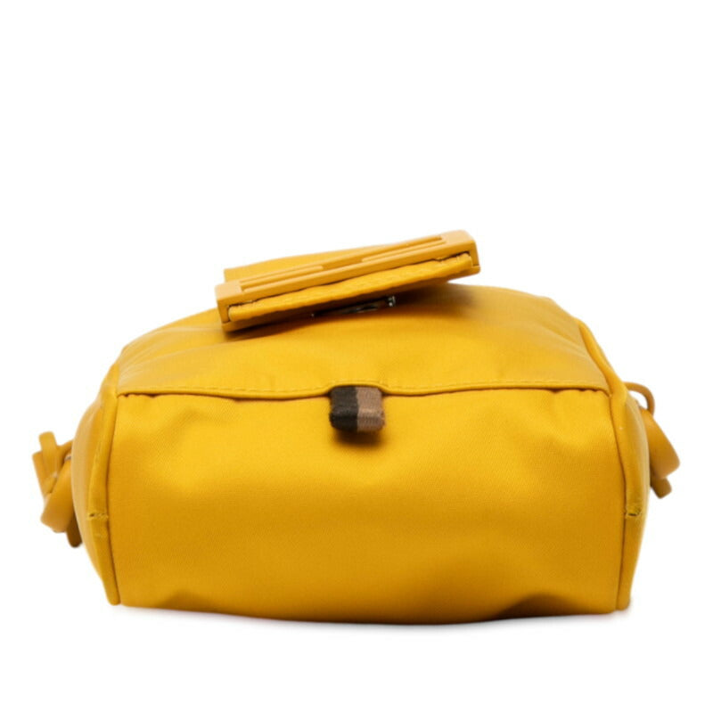 Fendi FF Logo Nylon Leather Shoulder Bag