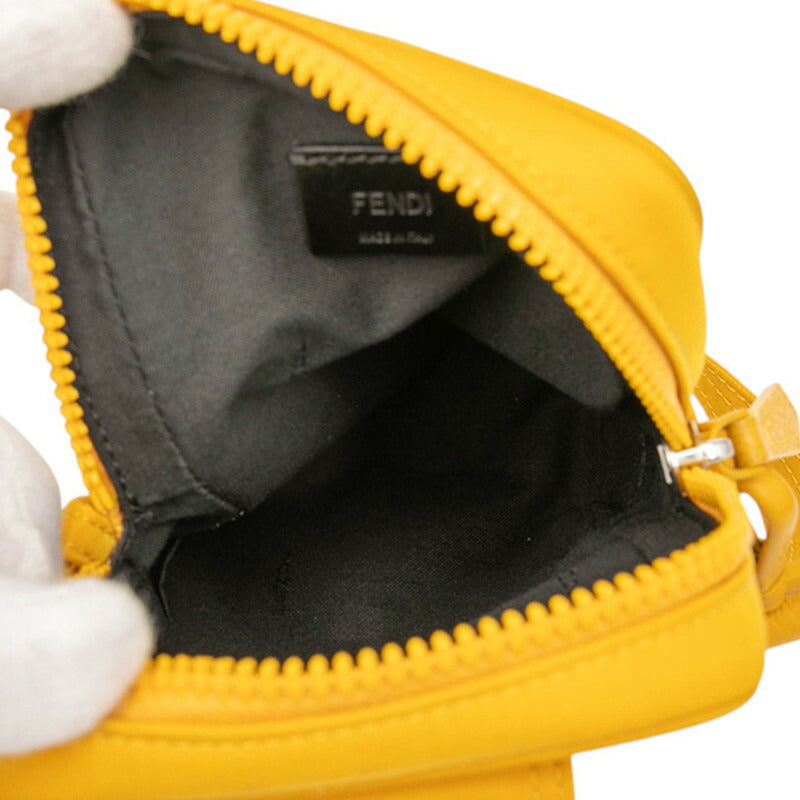 Fendi FF Logo Nylon Leather Shoulder Bag