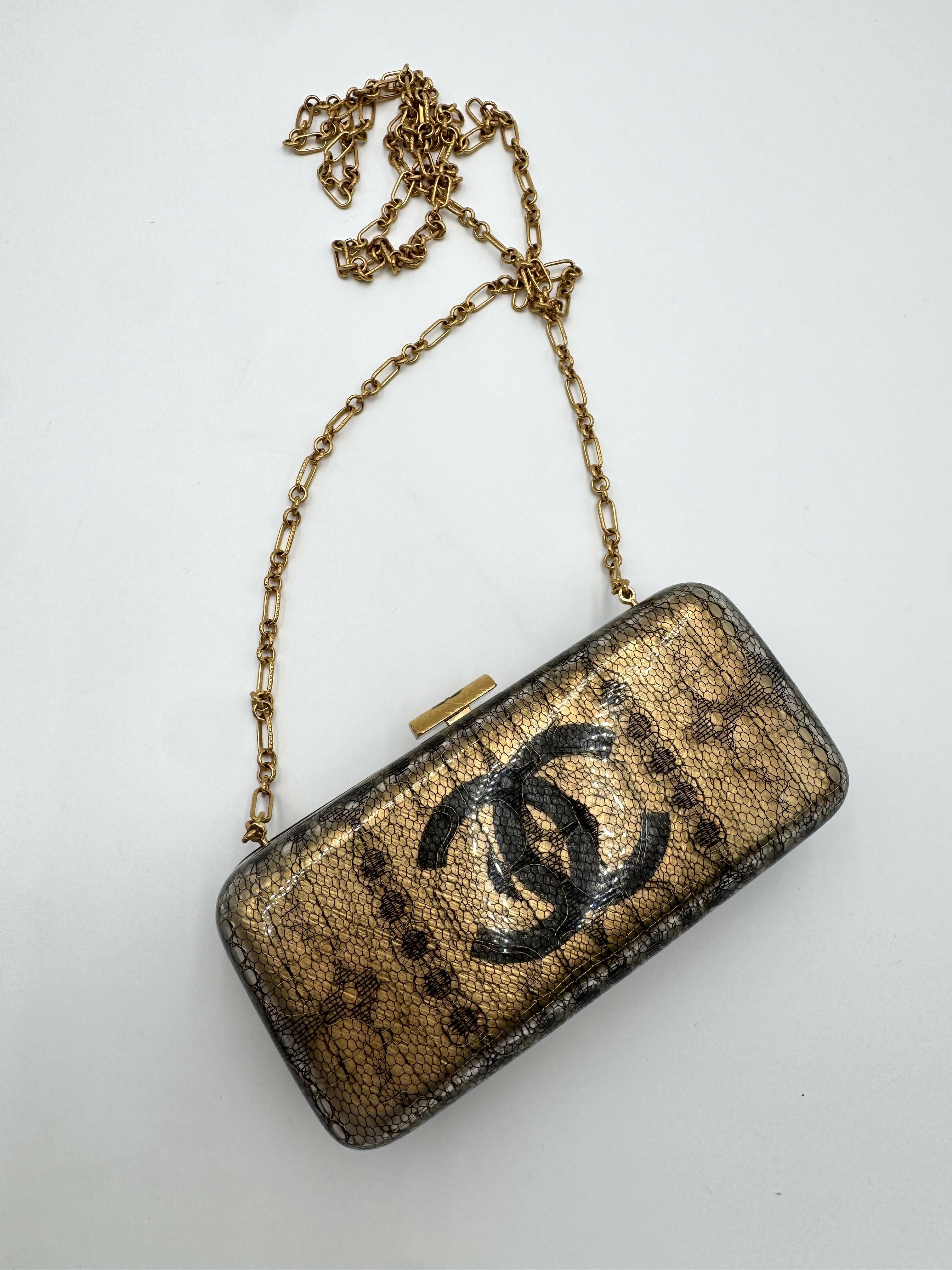 Chanel Vintage 2004-2005 Lace Gold Minaudière