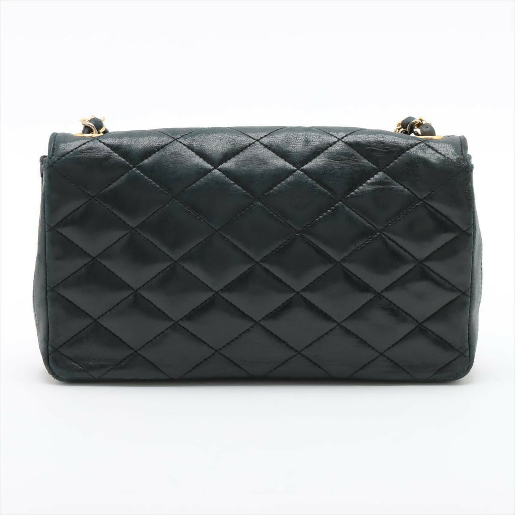 Chanel Vintage Black Navy Lambskin Big Coco Matelasse Flap Shoulder Bag