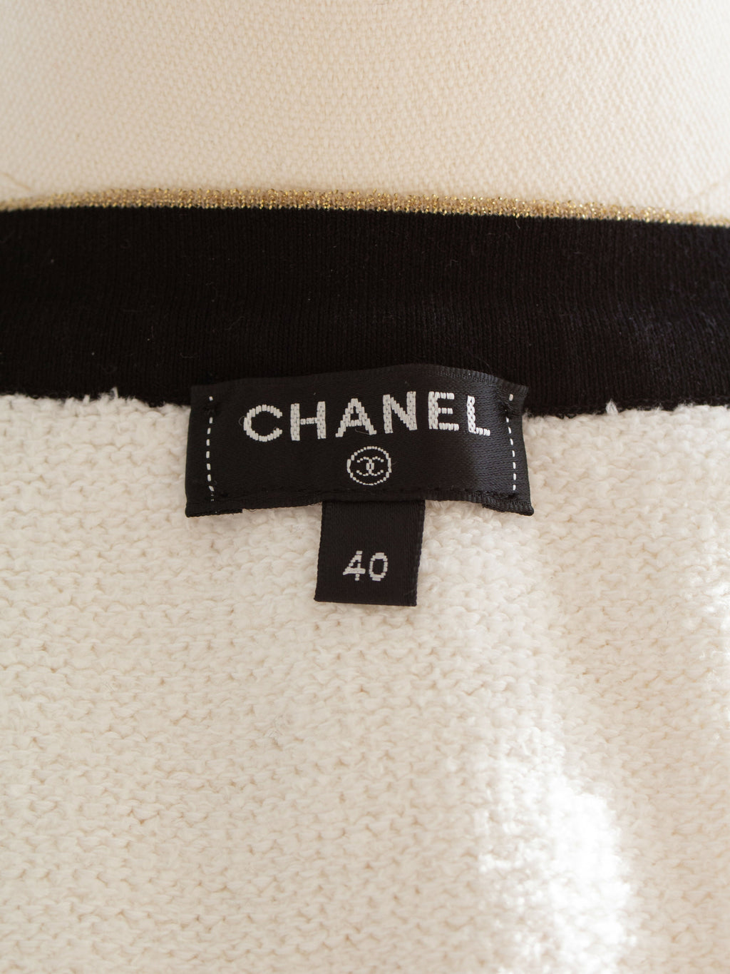 Chanel Cruise 2019 La Pausa White Black Gold Terry 19C igan Jacket