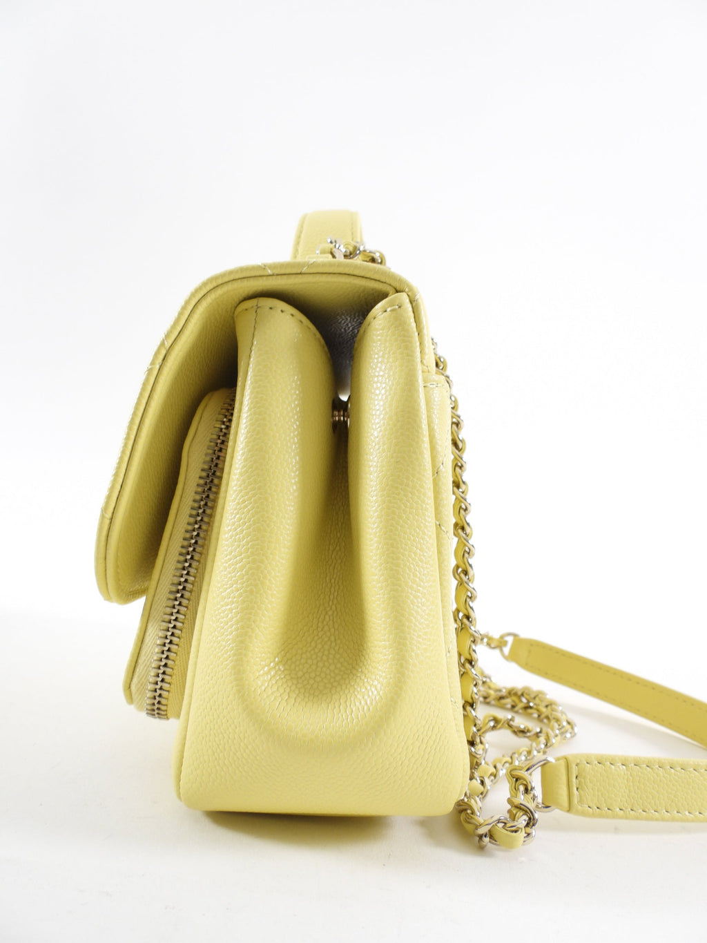 Chanel Yellow Caviar Quilted Small / Mini Business Affinity Flap Clutch Bag