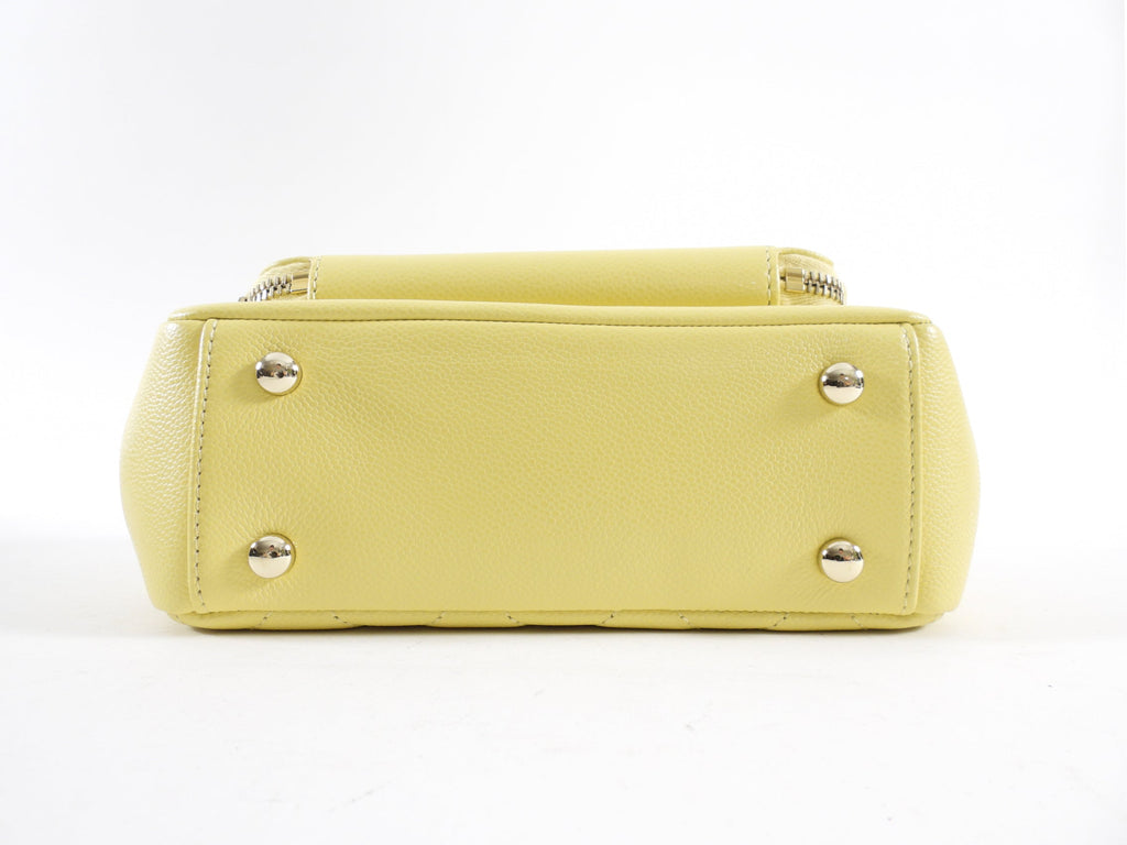 Chanel Yellow Caviar Quilted Small / Mini Business Affinity Flap Clutch Bag