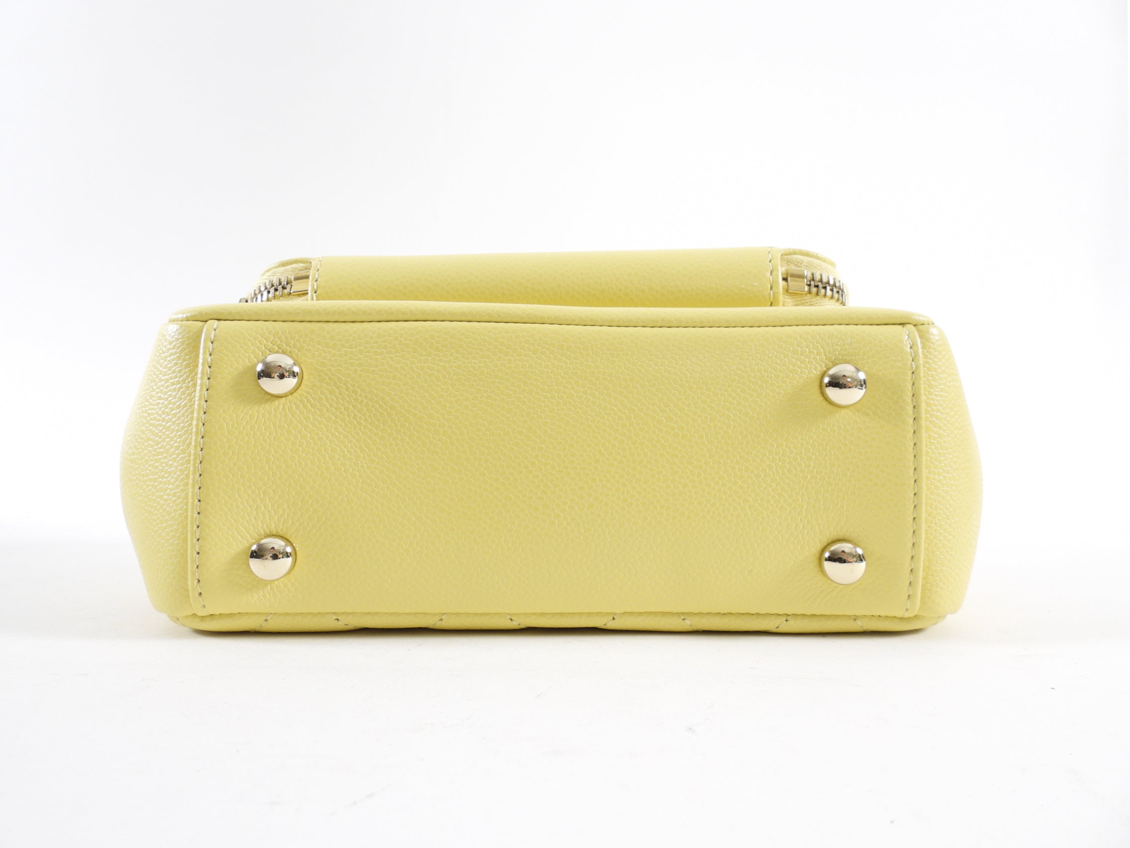 Chanel Yellow Caviar Quilted Small / Mini Business Affinity Flap Clutch Bag