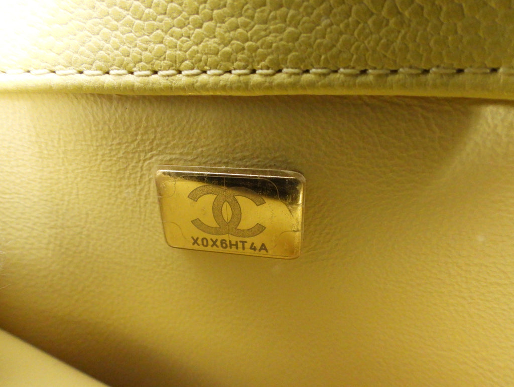 Chanel Yellow Caviar Quilted Small / Mini Business Affinity Flap Clutch Bag