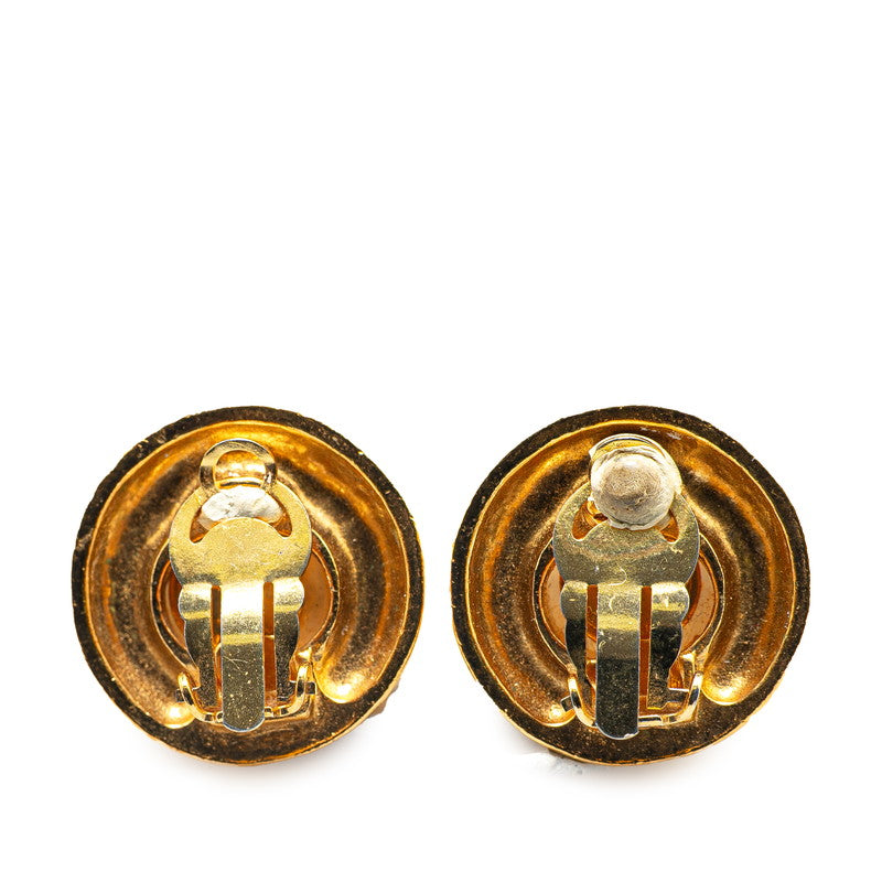 Chanel Gold Plated Faux Pearl Earrings