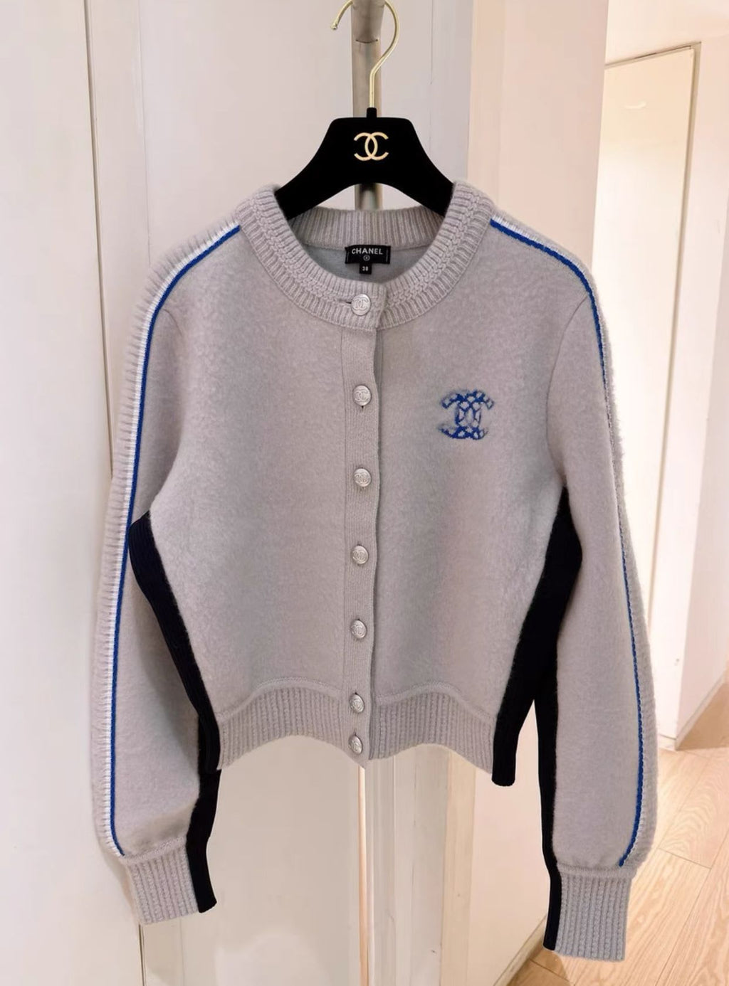 Chanel 21 coco neige gray blue ski sweater