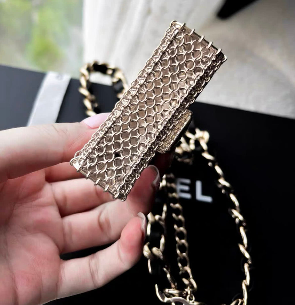 Chanel tiny bag metal chain necklace & waist chain